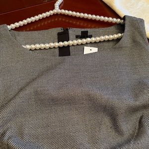 NWT ANN TAYLOR BLACK BIRDSEYE PATTERN  DRESS. LINED. BACK ZIP. SIZE 12.